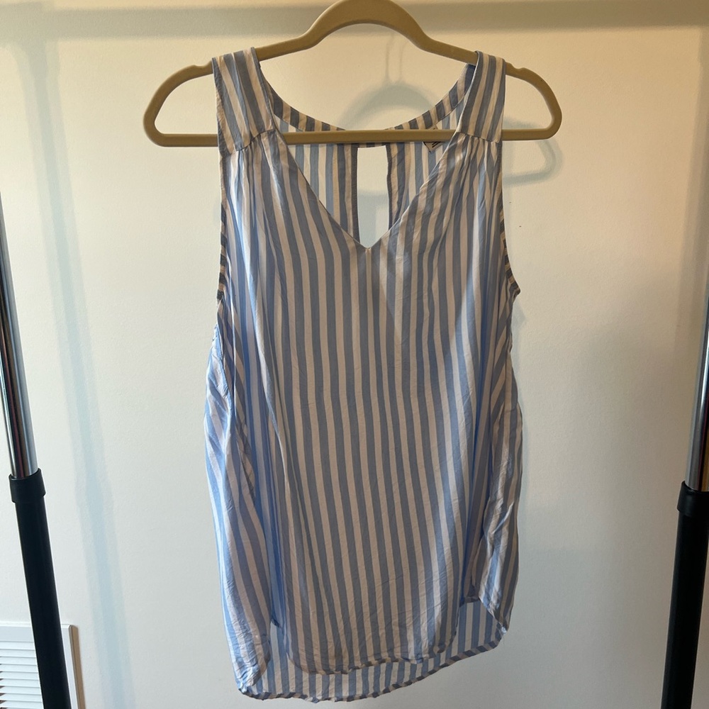 Blue and White Striped Shirt